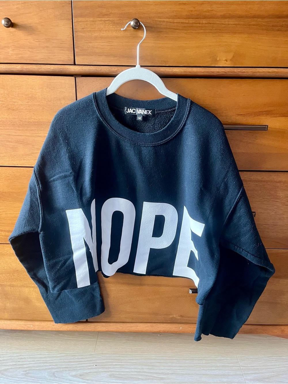 Jac Vanek Cropped Nope Sweatshirt: Size M